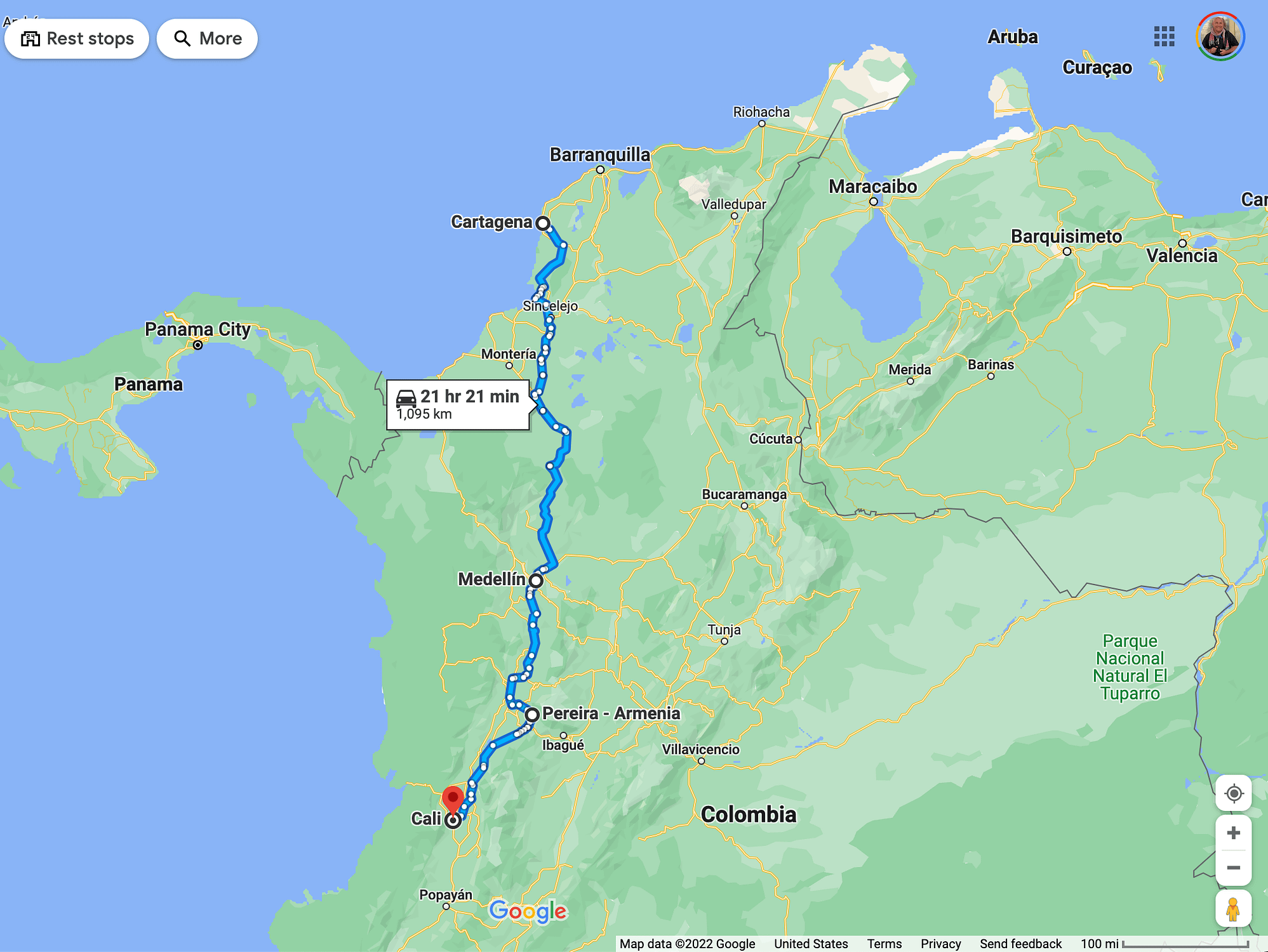 map of flavors of colombia tour